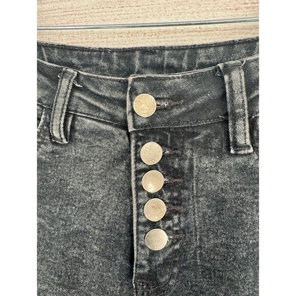 Entro Button Fly Skinny Super Flare Jeans Women's Size Small Black - Picture 4 of 14